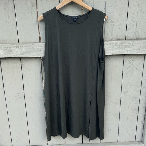 J. Jill Wearever A-Line Tank Dress Dark Green Summer Comfy Casual Sz XL - Picture 1 of 6